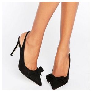 ALDO Terri Bow Trim Suede Sling-back Heels - Size 11 M